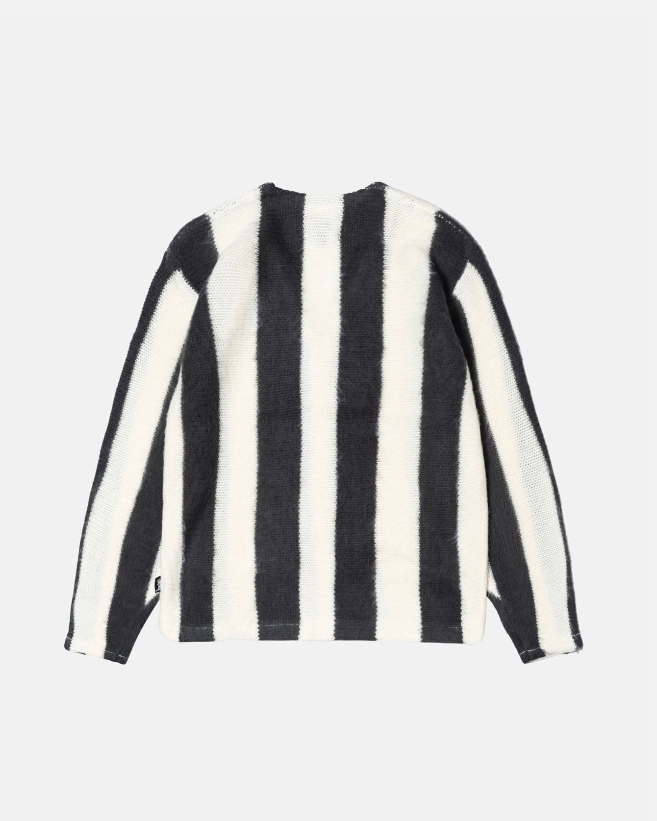 Striped Brushed Cardigan Natural