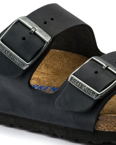 birkenstock arizona oiled leather black soft bed