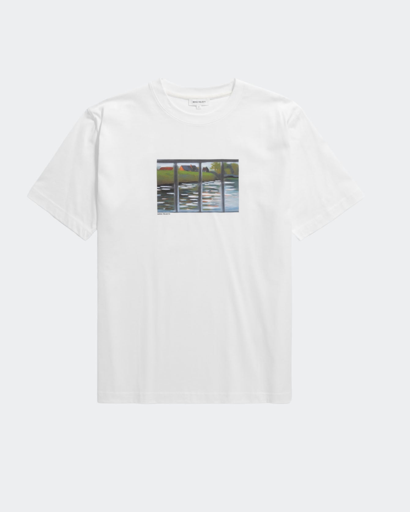 Johannes Organic Canal Print T-shirt White
