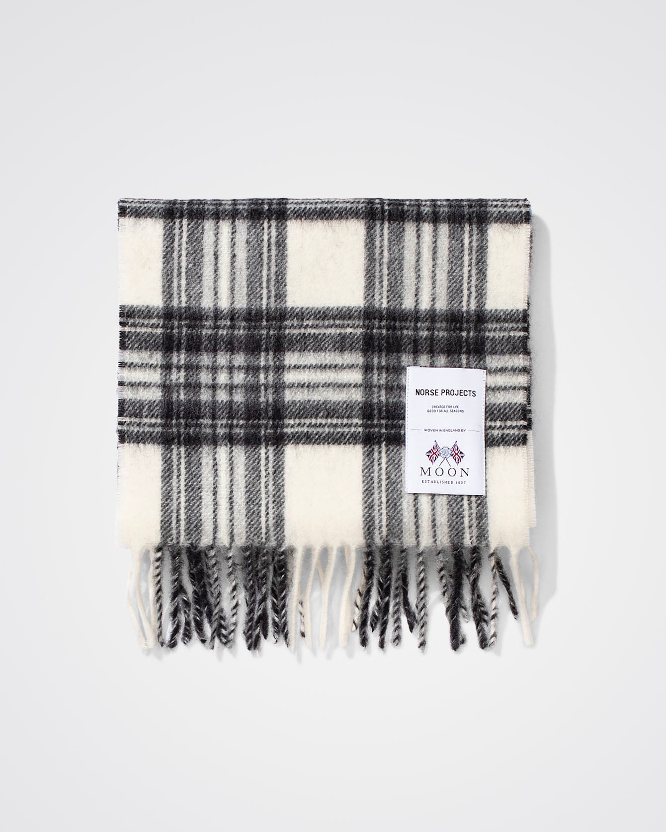 Moon Check Lambswool Scarf Magnet Grey