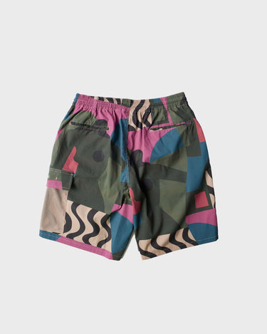 By Parra Distorted camo shorts pink
