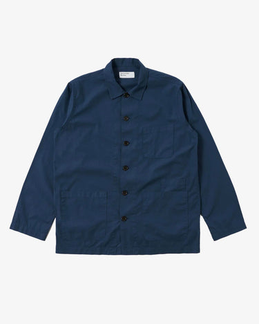 Universal Works Bakers Overshirt Navy Organic Fine Poplin 32678N