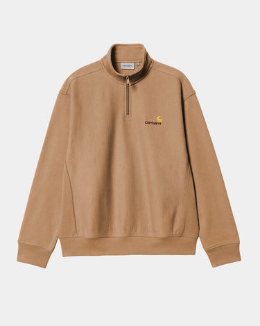 Carhartt WIP Half Zip American Script Sweat Peanut