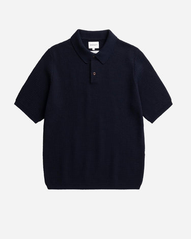 Norse Projects Anholt Cotton Crepe Polo Dark Navy N45-0677