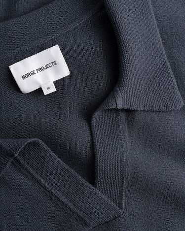 Norse Projects Anholt Cotton Paper Polo Graphite N45-0502