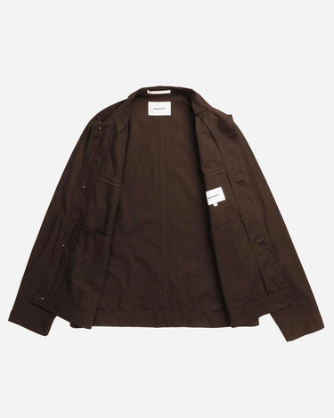 Norse Projects Arresskov Compact Cotton Overshirt Delicioso Brown N50-0299