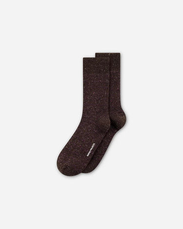 Norse Projects Bykle Neps Wool Rib Sock Seal Brown N82-0778