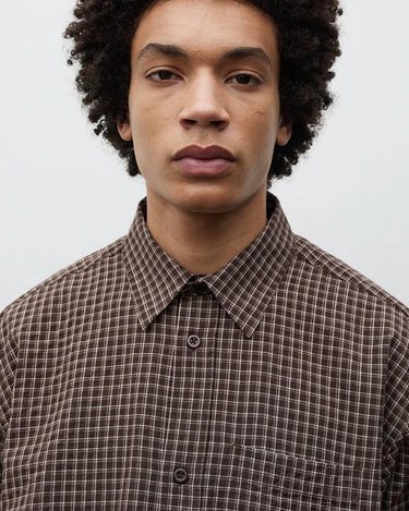 Norse Projects Espevik Oversized Check Shirt Delicioso Brown N40-0812
