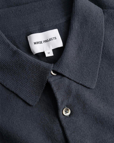 Norse Projects Gudme Cotton Paper Polo Graphite N45-0662