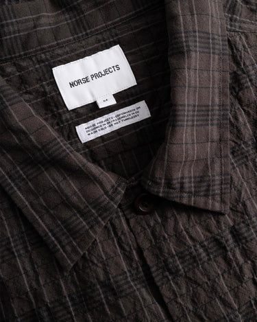 Norse Projects Mols Check SS Camp Shirt Delicioso Brown N40-0857