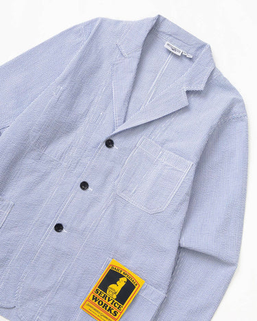 Service WorksSeersucker Server Suit Jacket Navy Stripe