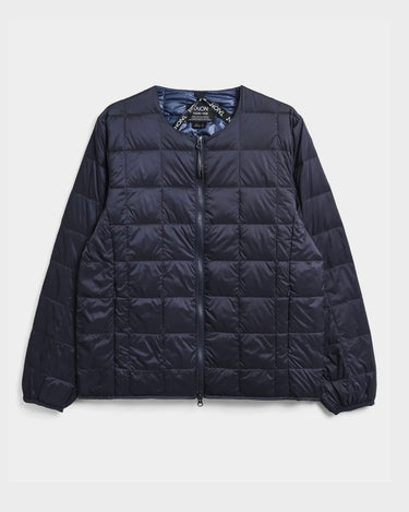 Taion Crew Neck W-Zip Down Jacket Navy