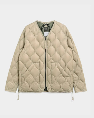 Taion Military V Neck W-Zip Down Jacket Beige
