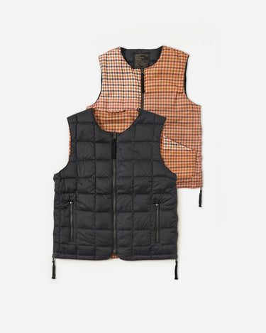 Taion x Universal Works Reversible Down Vest Black Check