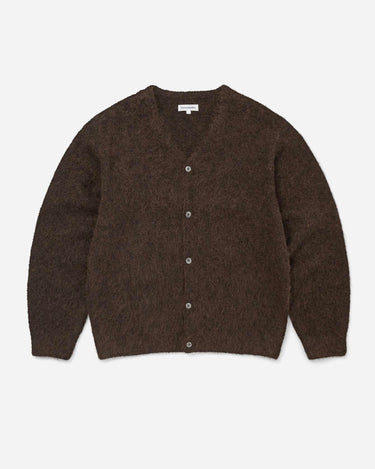 This Never That Faded Hairy Knit Cardigan Dark Brown