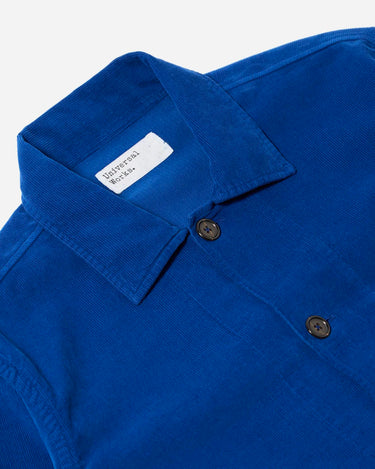 Universal Works Bakers Overshirt Fine Cord Work Blue
