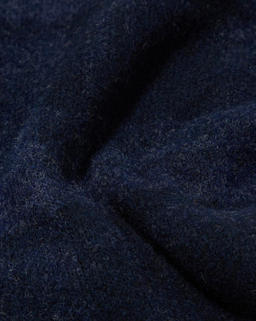 Universal Works Moh Check Fleece Cardigan Navy