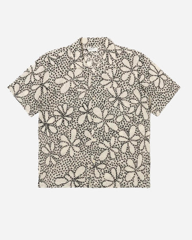 Universal Works Road Shirt Kantha Flower Ecru Black 34175E