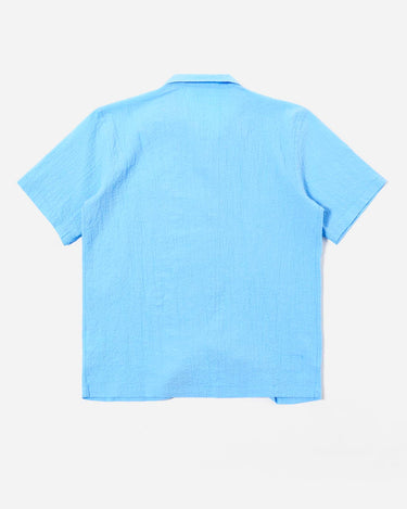 Universal Works Road Shirt Seersucker Shirting Sky Blue 34605S