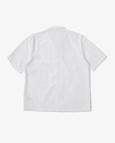 Universal Works Sal Road Shirt White Kos Self Stripe 32670W 2