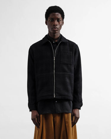 YMC Bowie Jacket Flannel Check Black Charcoal