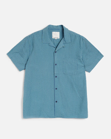 YMC malick shirt blue green P2YAU40