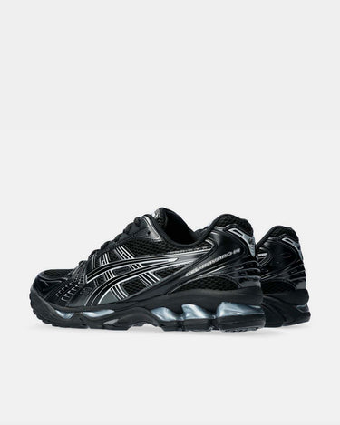 shop asics gel kayano 14 sneakers in black black silver