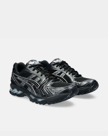 shop asics gel kayano 14 sneakers in black black silver