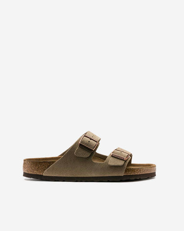 birkenstock arizona soft bed sandal natural leather suede taupe