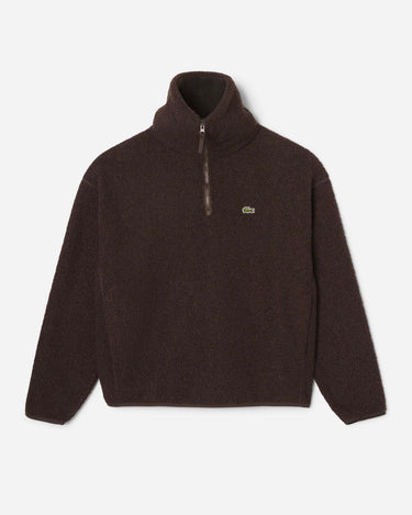 lacoste HI Neck Half Zip Sweatshirt Brown