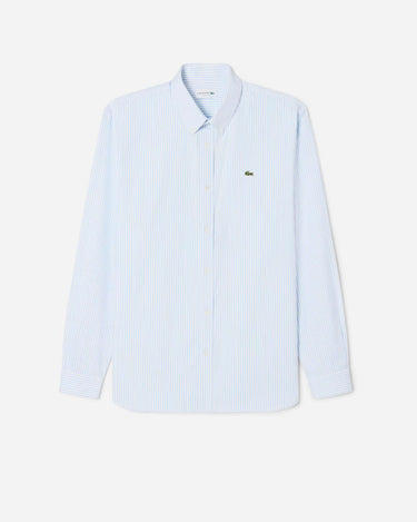 lacoste Long Sleeve Shirt Blanc Bleu