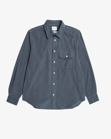 norse project Algot Relaxed Micro Cord Shirt Graphite