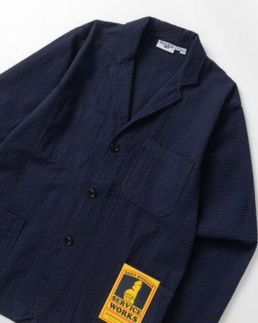 Service Works Seersucker Server Suit Jacket Dark Navy