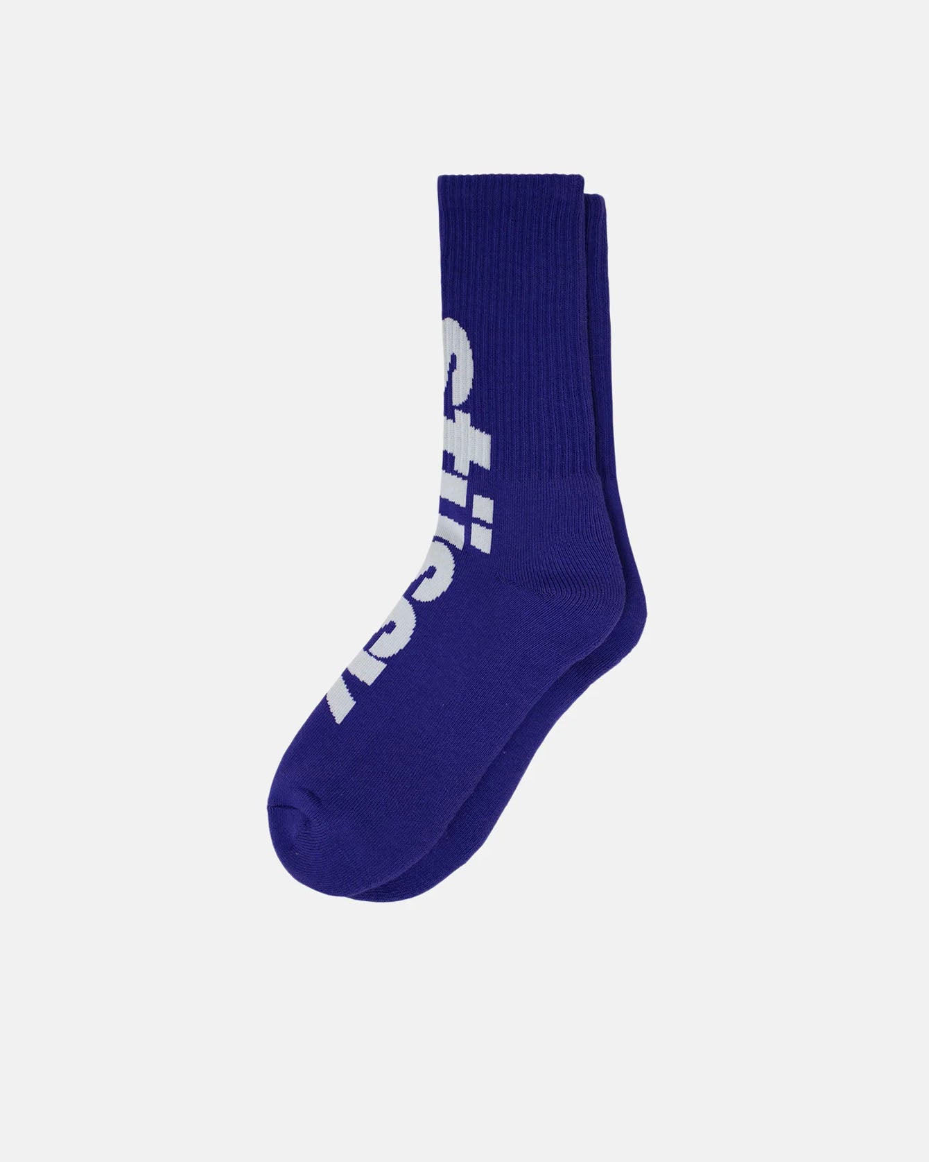 Big Helvetica Crew Socks Purple White
