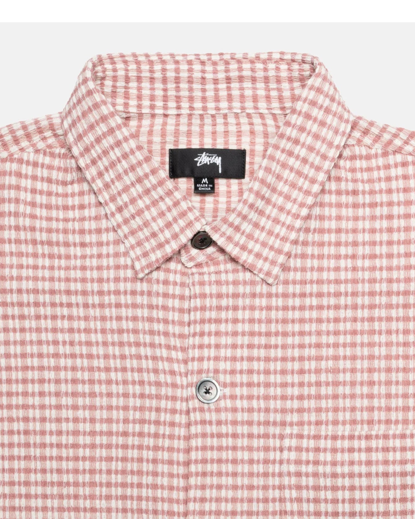 Wrinkly Gingham SS Shirt Dusty Rose