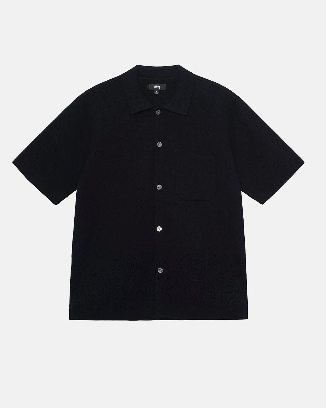 Stussy Perforated Swirl Knit Shirt Black – Dela