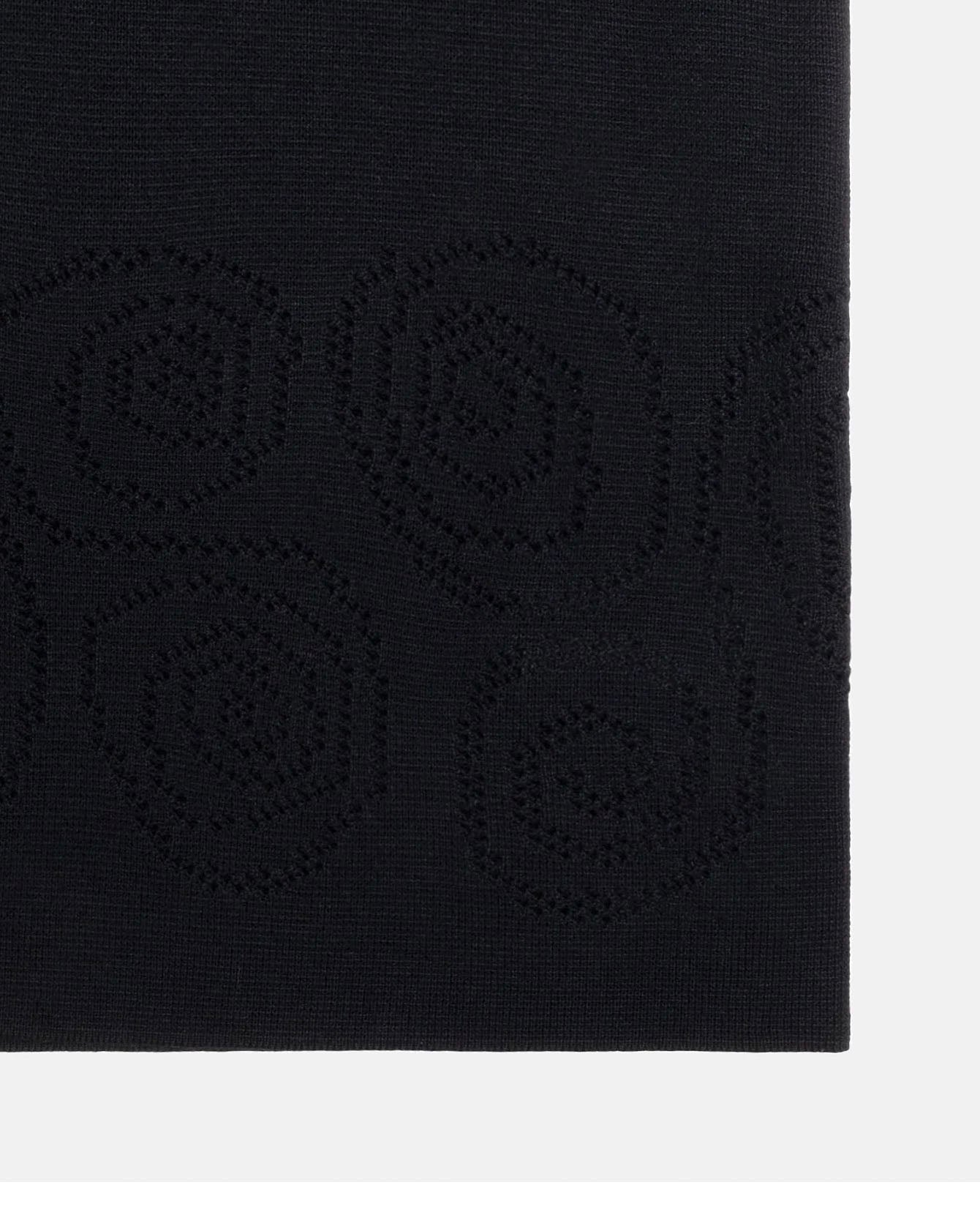 Perforated Swirl Knit Shirt Black