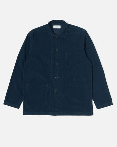 universal works Bakers Overshirt Navy Fine Cord