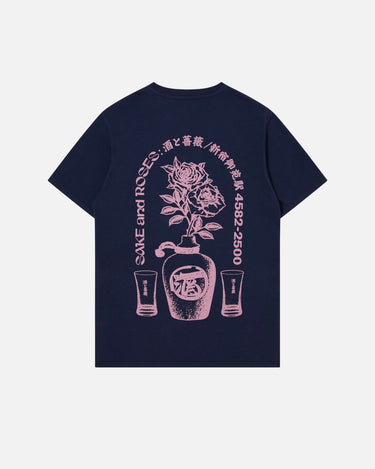 Edwin Sake & Roses Tee Marine Blue