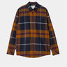 Carhartt Garnett Shirt Check Deep Brown