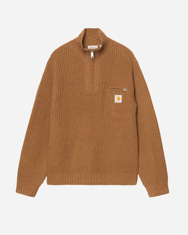 Carhartt WIP Detroit Half Zip Sweater Wip Hamilton Brown