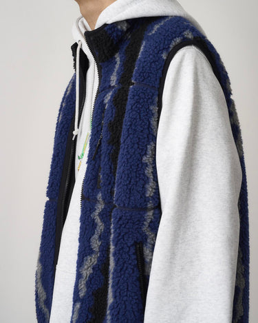Gramicci Ripple Sherpa Vest Navy Ripple