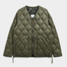 Military V Neck W-Zip Down Jacket Olive
