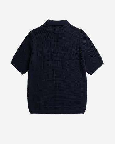 Norse Projects Anholt Cotton Crepe Polo Dark Navy N45-0677