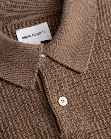 Norse Projects Anholt Cotton Crepe Polo Walnut N45-0677