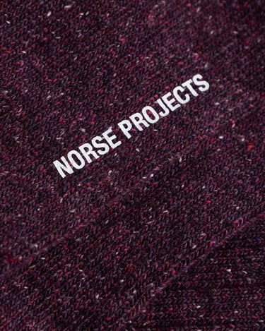 Norse Projects Bykle Neps Wool Rib Sock Darkest Purple N82-0778
 