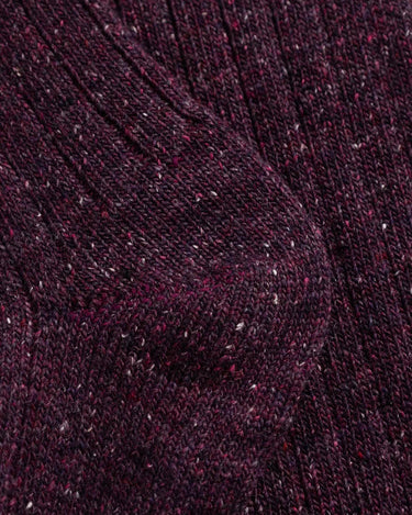 Norse Projects Bykle Neps Wool Rib Sock Darkest Purple N82-0778
 