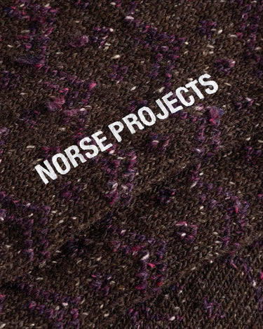 Norse Projects Bykle Neps Wool Rib Sock Seal Brown N82-0778 