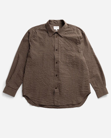 Norse Projects Espevik Oversized Check Shirt Delicioso Brown N40-0812 