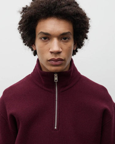 Norse Projects Flossli Cotton Wool Half Zip Sweat Mahogany N20-1406 